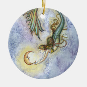 Meerjungfrau und Mond Ornament