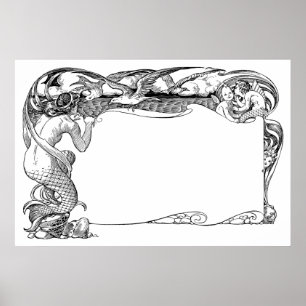 Meerjungfrau und Möwen Poster