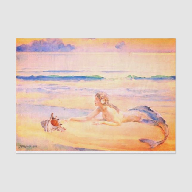 Meerjungfrau und Muschel Seidenpapier (Vorderseite)