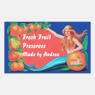 Meerjungfrau und Obst Custom Crate Art Aufkleber