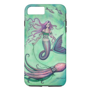 Meerjungfrau und Oktopus Fantasy-Kunstillustration Case-Mate iPhone Hülle