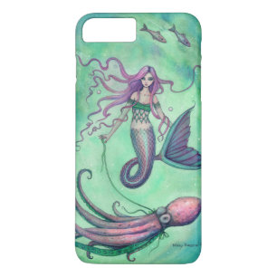 Meerjungfrau und Oktopus Fantasy-Kunstillustration Case-Mate iPhone Hülle