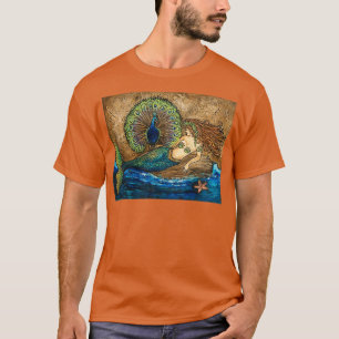 Meerjungfrau und Pfauenfantasy T-Shirt