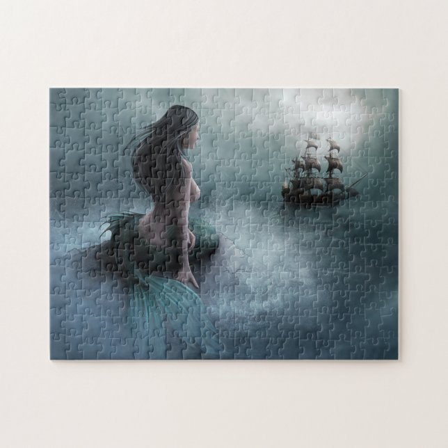 Meerjungfrau und Piratenschiff Puzzle (Horizontal)