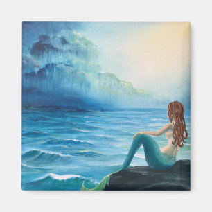 Meerjungfrau und Schiff auf Sea Art Magnet