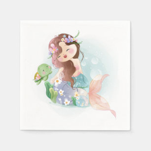 Meerjungfrau und Schildkröte Serviette