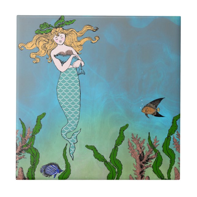 Meerjungfrau und Siegel Fliese (Vorderseite)