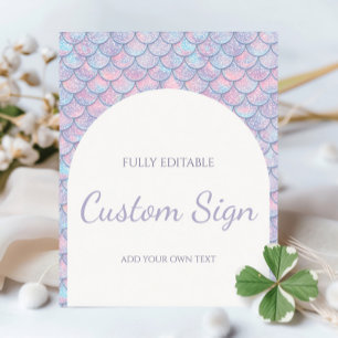 Meerjungfrau unter dem Geburtstagspartei-Zeichen Sockelschild