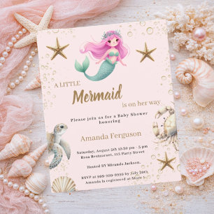 Meerjungfrau Unter dem Meer Baby Shower Einladung