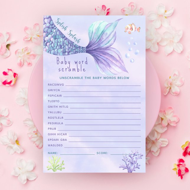 Meerjungfrau unter dem Meer Baby Word Scramble (Von Creator hochgeladen)