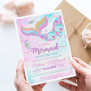 Meerjungfrau Unter dem Meer Mädchen Baby Shower Ei Einladung