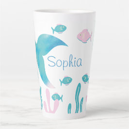 Meerjungfrau unter dem Meer Pastell Rosa Blau Milchtasse