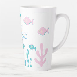 Meerjungfrau unter dem Meer Pastell Rosa Blau Milchtasse