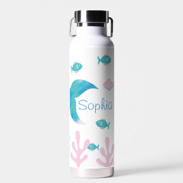 Meerjungfrau unter dem Meer Pastell Rosa Blau  Trinkflasche