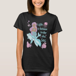 Meerjungfrau Unter dem Meer Süßes Ozeandesign T-Shirt