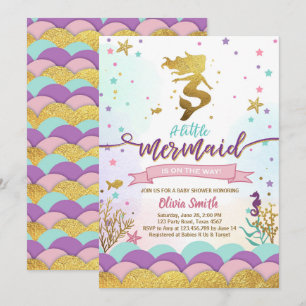 Meerjungfrau unter dem Sea Baby Shower Invitation  Einladung