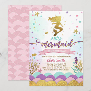 Meerjungfrau unter dem Sea Baby Shower Invitation  Einladung