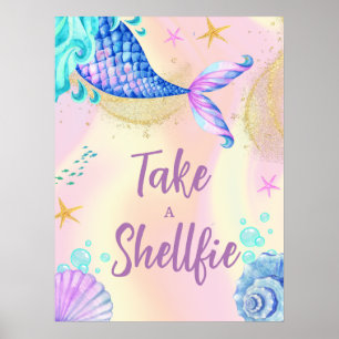 Meerjungfrau unter dem Sea Gold Glitzer Geburtstag Poster