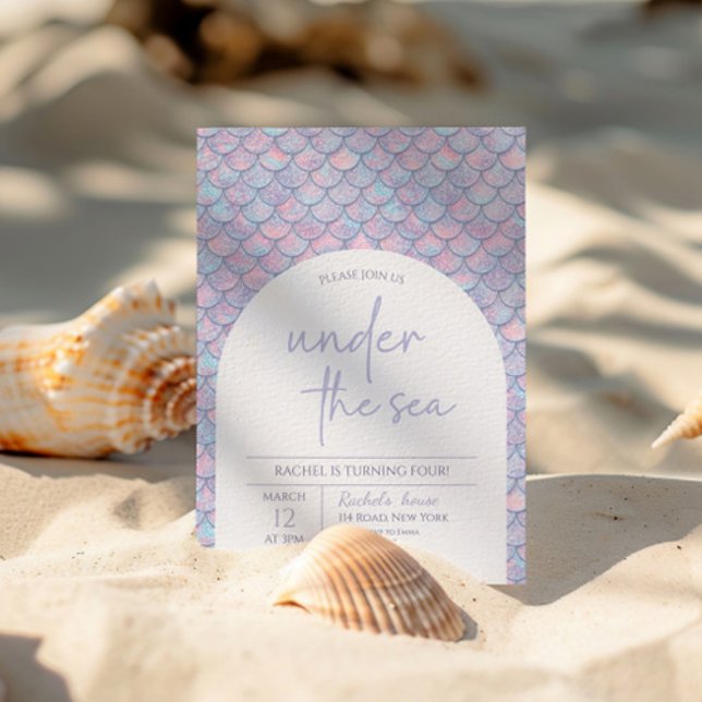 Meerjungfrau unter der Geburtstagspartei Einladung (Von Creator hochgeladen)
