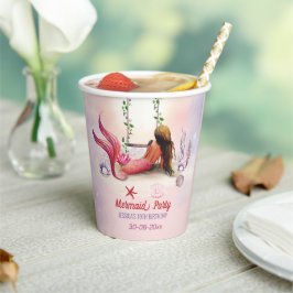 Meerjungfrau unter der Geburtstagspartei Pappbecher