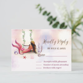 Meerjungfrau unter der Geburtstagspartei RSVP Karte