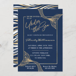 Meerjungfrau unter der Sea Baby Dusche Einladung