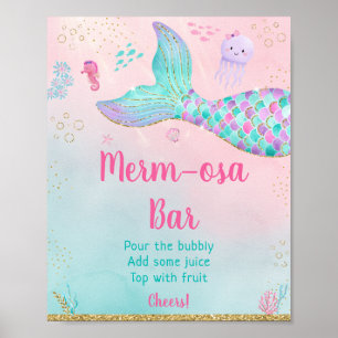 Meerjungfrau unter der Sea Gold Babydusche Mimosa  Poster