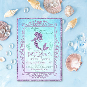 Meerjungfrau Unterwasser-Baby-Shower-Einladung Einladung