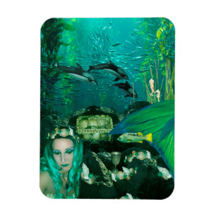 Meerjungfrau-Unterwasserschatz-Foto-Magnet Magnet