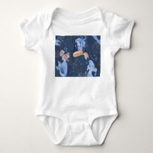 Meerjungfrau Unterwassersee Nahtlose Illustration Baby Strampler