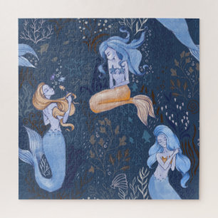 Meerjungfrau Unterwassersee Nahtlose Illustration Puzzle