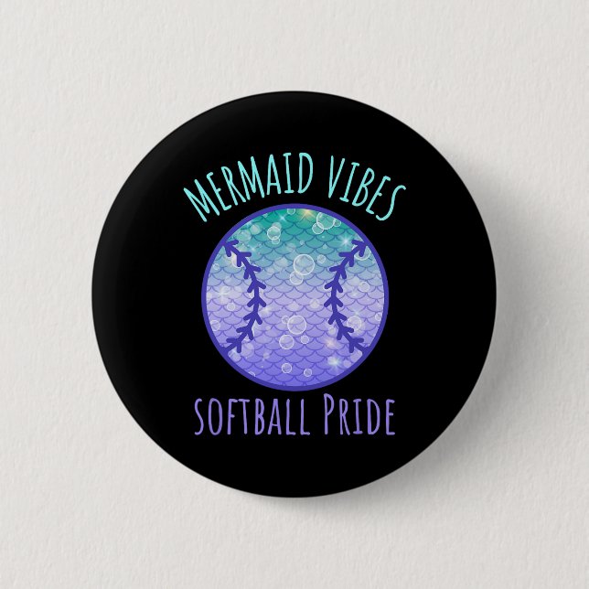 Meerjungfrau Vibes Soft Girl Fishtail Ozean Team M Button (Vorderseite)