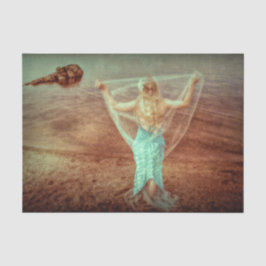 Meerjungfrau Vintag Aquamarin braun Seidenpapier