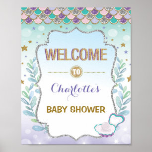 Meerjungfrau Willkommensschild Baby Shower Meer Br Poster
