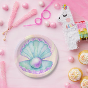 Meerjungfrau zum Geburtstag Pappteller