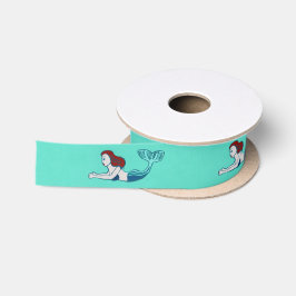 Meerjungfrauen, die Türkis-tadelloses Satin-Band Satinband