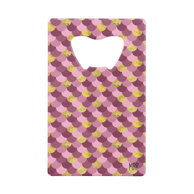 *~* Meerjungfrauen Imitate Goldene Foil Magenta Ro Geldbeutel Flaschenöffner (Rückseite)