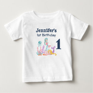Meerjungfrauen & Quallen 1. Geburtstag Baby T-shirt