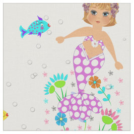 Meerjungfrauen und Fische unter dem Meer Niedliche Stoff