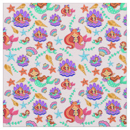 Meerjungfrauen und Muscheln Stoff