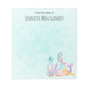 Meerjungfrauen und Quallen Unterwasserfarbe Notizblock