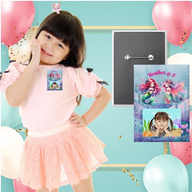 Meerjungfrauen unter dem Kindergeburtstag des Foto Button (Von Creator hochgeladen)