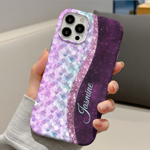 Meerjungfrauenhaut rosa silberner falscher Glitter Case-Mate iPhone Hülle