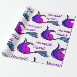 Meerjungfrauenkammer in Blau und Rosa Geschenkpapier