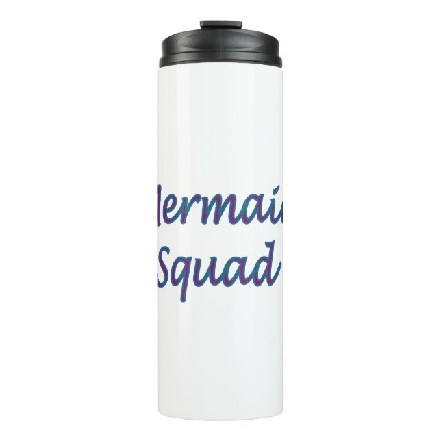 Meerjungfrauenschild in aquamarin und rosa thermosbecher (Vorderseite)