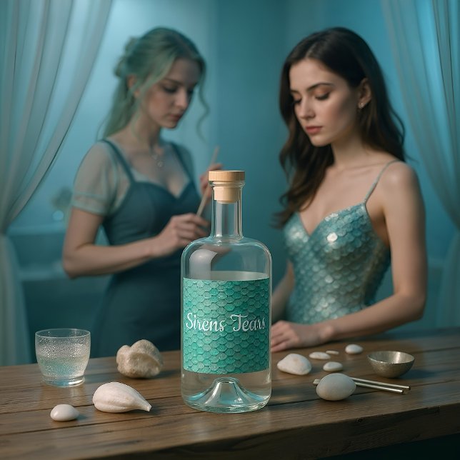 Meerjungfrauenskala Alkoholflaschenetikett (Von Creator hochgeladen)