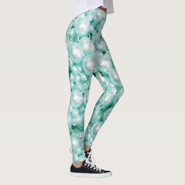 Meerjungfrauschnur perlt Digidruck Leggings (Rechts)