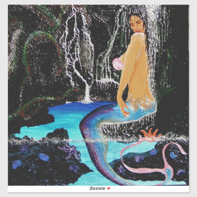 Meerjunggrotte Dusche #2 Aufkleber (Blatt)