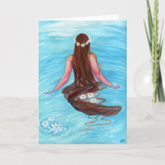 Meerjunghaare fielen in Wellen GREETING CARD Karte
