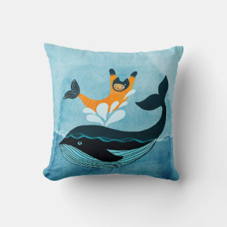 Meerjungkatze und Whale-Kiefer Kissen